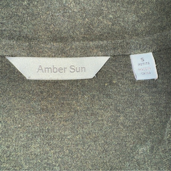 Amber Sun women’s petite cotton stretch full zip sweater hunter green SP - Picture 8 of 10